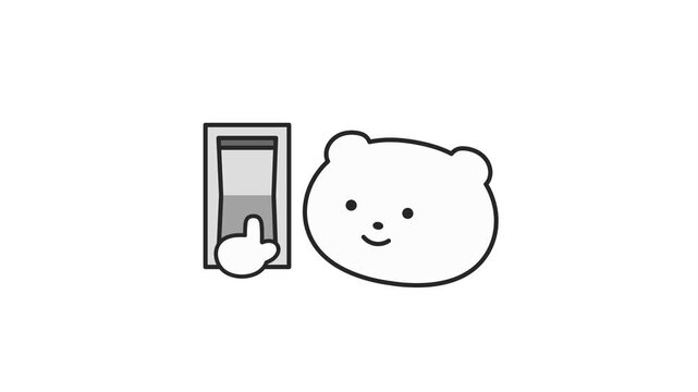 Cute eco friendly white bear character 4k 30fps looed animation video