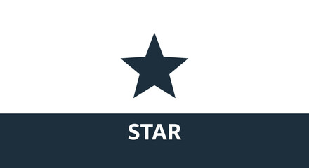 Obraz premium Dark blue star symbol icon shape.