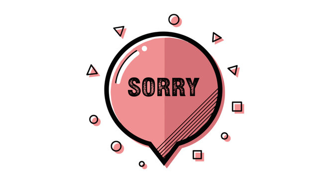 Sorry Speech Bubble Icon Graphic Design.