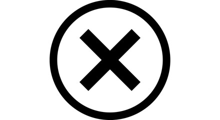 Obraz premium Black circle with cross symbol 1.