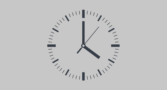 Analog clock with black hands.