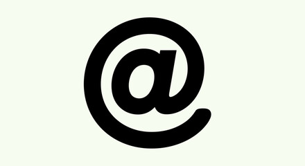 Black at sign symbol logo icon.