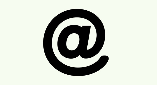 Black at sign symbol logo icon.