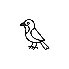 Obraz premium Simple line drawing of a small bird with an open beak
