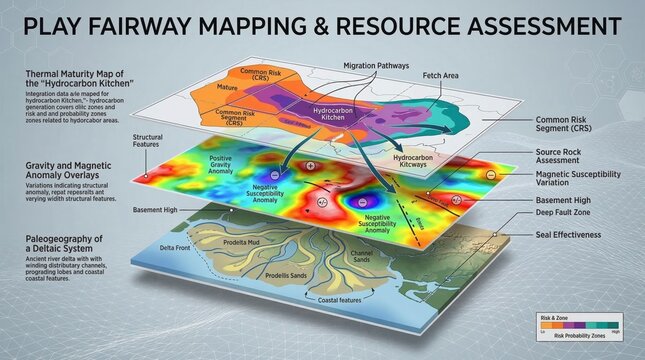 Detailed Visualization of Play Fairway Mapping and Resource Assessment with Geological Anomalies