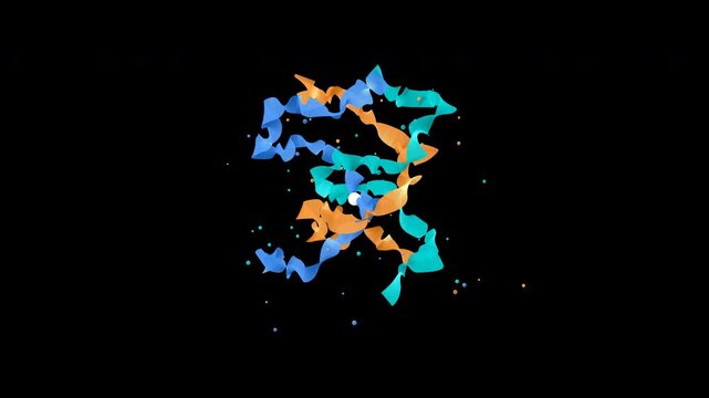 Nanotechnology Protein Complex - Cyan Molecular Loop
