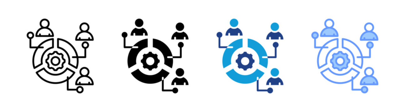 Segmentation icon set multiple style collection