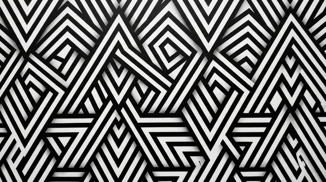 Abstract geometric pattern with sharp black and white lines and shapes background texture