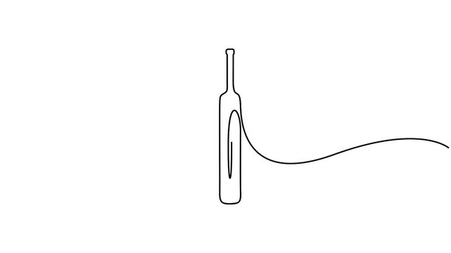 Animated vector illustration continuous line drawing of a cricket bat.