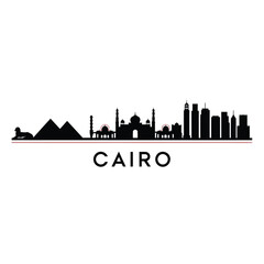 Fototapeta premium A minimalist black silhouette of the cairo skyline with the city s name