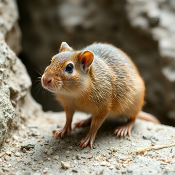 The rock cavy or moco, kerodon rupestris, on white