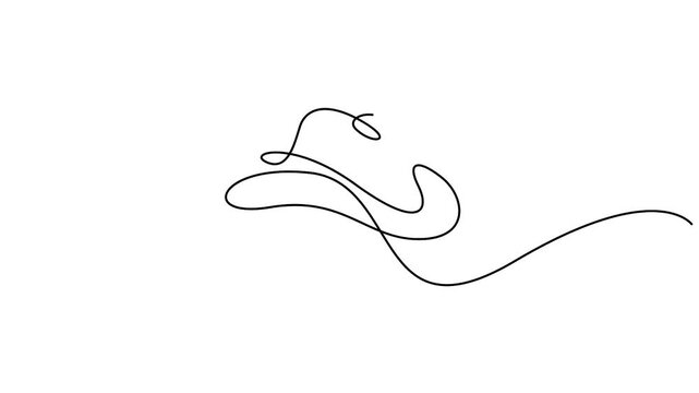 Animated minimalist, continuous one line art illustration of a cowboy hat vector illustration