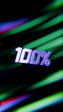 3d loading countdown percentage timer loading animation, on colourful background, content creator, game streaming animation