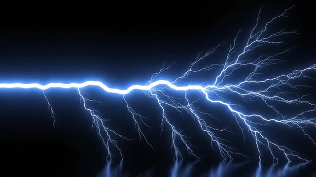 Lightning bolt in dark sky