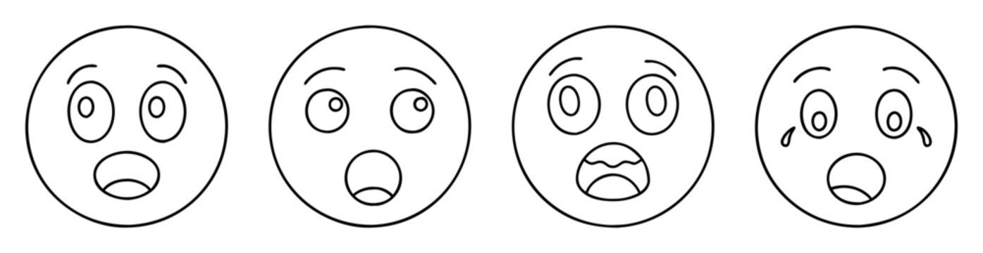 Various emoji faces showing different expressions of feelings and emotional responses