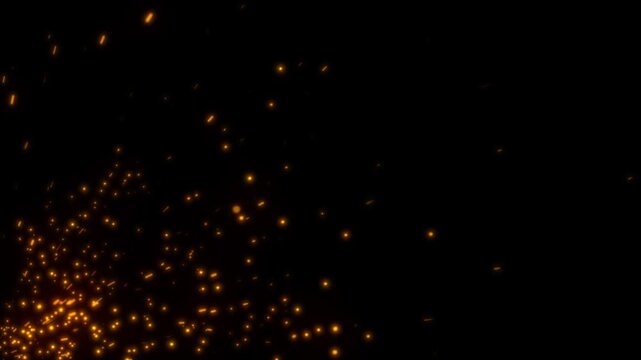 Loop of smoke Fire sparks rising up particle