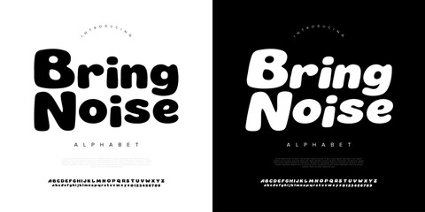 Bold heavy display font with rounded bubbly style for playful brand logo poster or kids merchandise design © happy