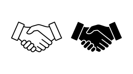 Obraz premium Handshake Outline and Solid Icons