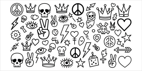 Obraz premium Collection of various symbols and icons