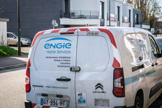 MONTIGNY, FRANCE - MARCH 2, 2026: Engie Home Services van in Montigny. It's the branch of engie in charge of heating, heat pumps, boilers and air conditioning, part of the electric utility company.