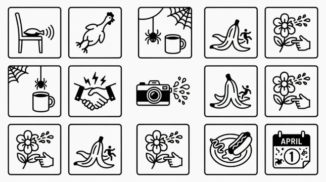 Koleksi set of vector icons for web berisi simbol tanda ilustrasi makanan dan desain pohon natal hitam bayangan hitam untuk hari libur dalam satu mengatur ikon vektor