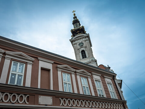 Saint George Cathedral in Novi Sad, Serbia, or saborna crkva u novom sadu. This is one of the main symbols of Serbian Orthodox Church in Novi Sad, capital city of Voivodina province.