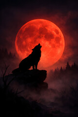 Obraz premium Blood Moon Howl
