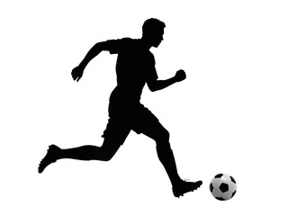 Fototapeta premium Silhouette of Soccer Player Transparent Background