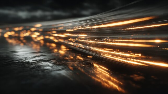 Abstract Data Stream: Futuristic Network Technology Transmission Tunnel