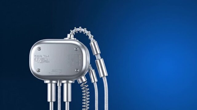 Close-up of a cochlear implant device.