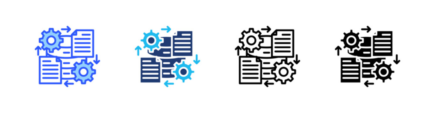 Data Wrangling Multi Style Icon Set Vector 