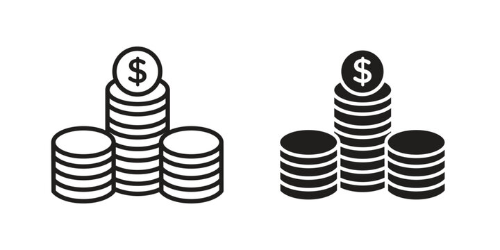 Coins icon for web and mobile app. Vector icons
