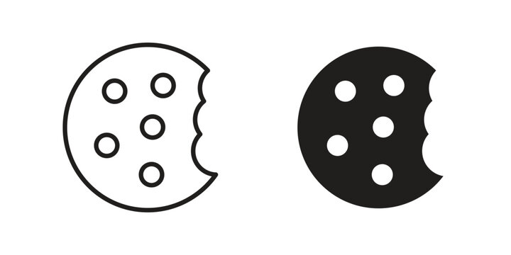 Cookie icon for web and mobile app. Vector icons