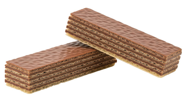 Two Chocolate Wafer Bars Cut-out with Alpha Channel