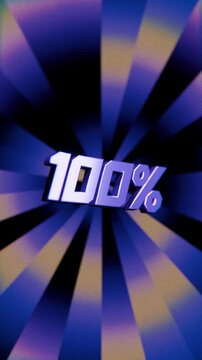 3d loading countdown percentage timer loading animation, on colourful background, content creator, game streaming animation