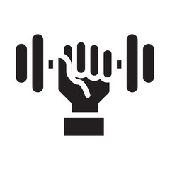 Fototapeta premium Weightlifting Strength Training Solid Icon
