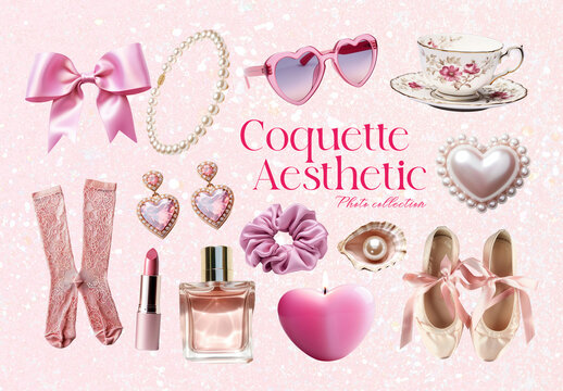 Chic Feminine Coquette Element Design Set
