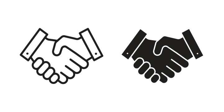 Commitment icon clipart symbol isolated on white background. Flat and stroke designs.