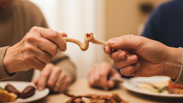 Breaking the wishbone tradition at family feast