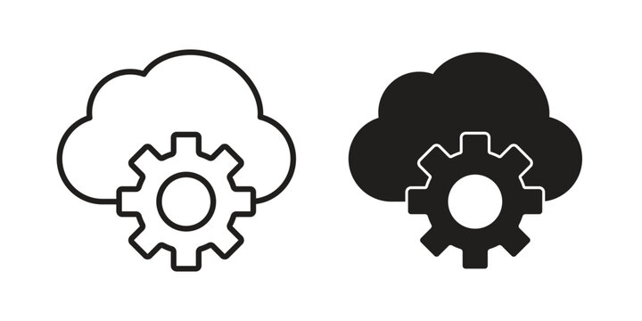 Devops icon clipart symbol isolated on white background. Flat and stroke designs.