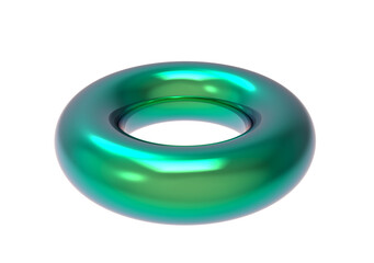 3D Abstract Torus Shape - Emerald Green Realistic Material Asset