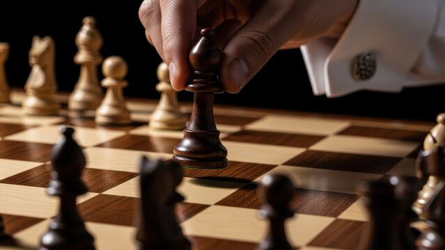 Strategic move with bishop on chess board