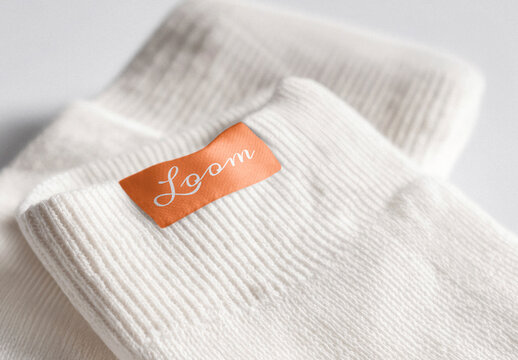 Soft White Textured Socks Mockup PSD