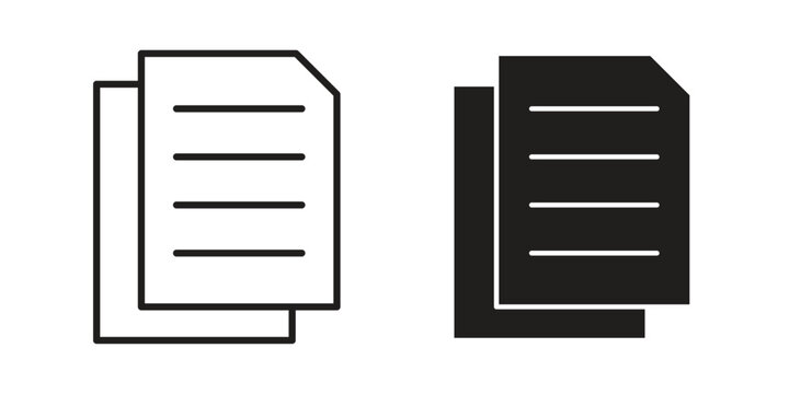 Duplicate icon in black and white. clipart and line style icons