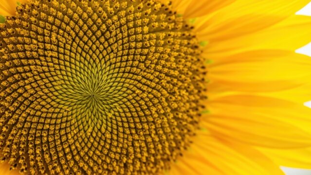 Sunflower Center Spiral Fibonacci Pattern Macro