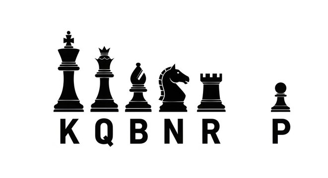 Chess pieces arranged on a board with king queen bishop knight rook pawn