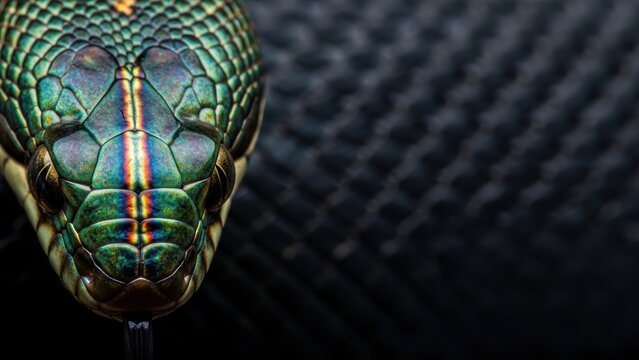 Emerald Tree Boa Head Scales Macro
