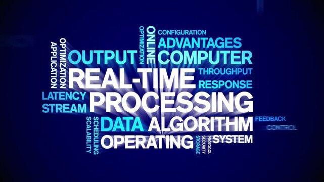 Real-Time Processing animated word cloud-text design animation tag kinetic typography seamless loop.