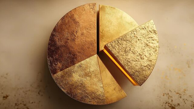 Metallic segmented ROI pie chart illustrating proportional return contribution and primary value driver.
