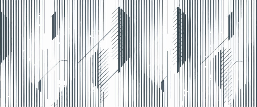 Abstract Vertical Line Pattern with Diagonal Shadows and Geometric Shapes background lines